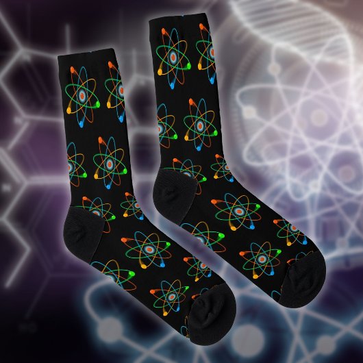 クールなモダンアトミック柄 科学 ソックス