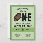 クールなモダンリトルルーキーサッカー1st誕生日 招待状 (正面)