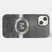 クールなモノグラム ラギッドルック iPhoneケース (裏面横)