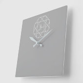 クールなモノグラム、灰色及び白い情報通のロゴのスタイルのVibe | スクエア壁時計 (傾斜)