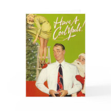 "クールなユール（キリスト降誕祭）"のクリスマスの挨拶状持って下さい