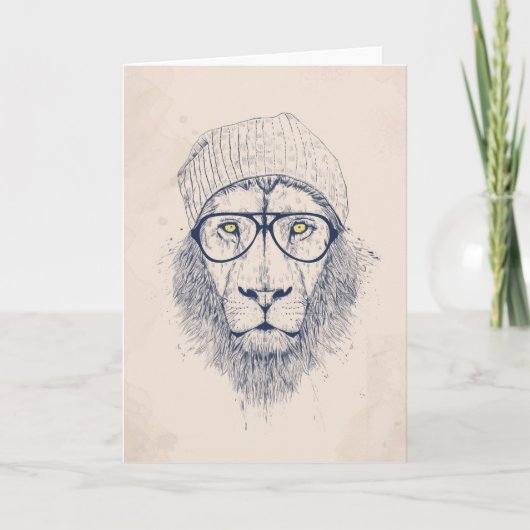 クールなライオン カード (正面)