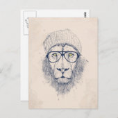クールなライオン ポストカード (正面/裏面)