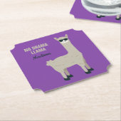 クールなラマのカスタムな文字及び色のペーパーコースター ペーパーコースター (アングル)