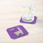 クールなラマのカスタムな文字及び色のペーパーコースター ペーパーコースター (インサイチュ)