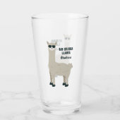 クールなラマの名前をカスタムするのパイントガラス タンブラーグラス (裏面)