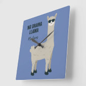 クールなラマ名前をカスタムする及び色の柱時計 スクエア壁時計 (傾斜)