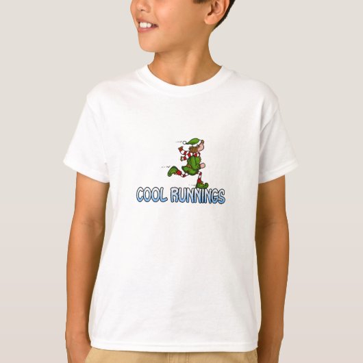 クールなランニングの小妖精や小人 Tシャツ (正面)