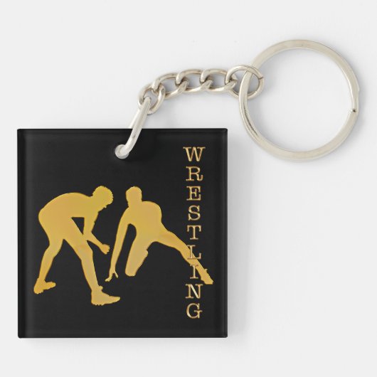 クールなレスリングのキーホルダーかあなたのチーム色 キーホルダー (裏面)
