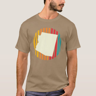 クールなレトロなビンテージアリゾナサークルと地図付きのAr Tシャツ