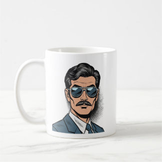 クールなレトロな紳士用マグカップ コーヒーマグカップ