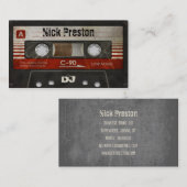 クールなレトロのオーディオ・カセットテープ| DJのプロフェッショナル 名刺 (正面/裏面)