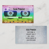 クールなレトロのオーディオ・カセットテープ| DJのプロフェッショナル 名刺 (正面/裏面)