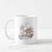 クールなレトロのスクーター コーヒーマグカップ (左)