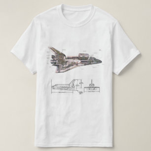クールなレトロのスペースシャトルのTシャツ Tシャツ