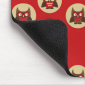 クールなレトロのフクロウ及び円パターン マウスパッド (コーナー)