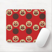 クールなレトロのフクロウ及び円パターン マウスパッド (マウス)