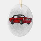 クールなレトロのヴィンテージの赤く変換可能な小型スポーツカー セラミックオーナメント (右)