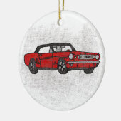 クールなレトロのヴィンテージの赤く変換可能な小型スポーツカー セラミックオーナメント (左)