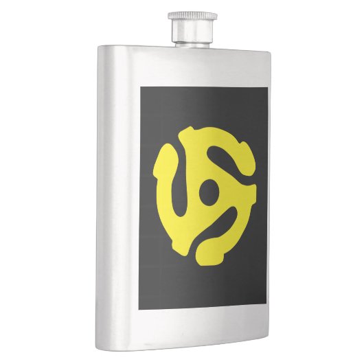 クールなレトロのヴィンテージの黄色45のスペーサDJ フラスク (右)