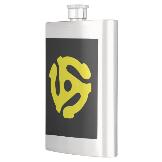 クールなレトロのヴィンテージの黄色45のスペーサDJ フラスク (左)