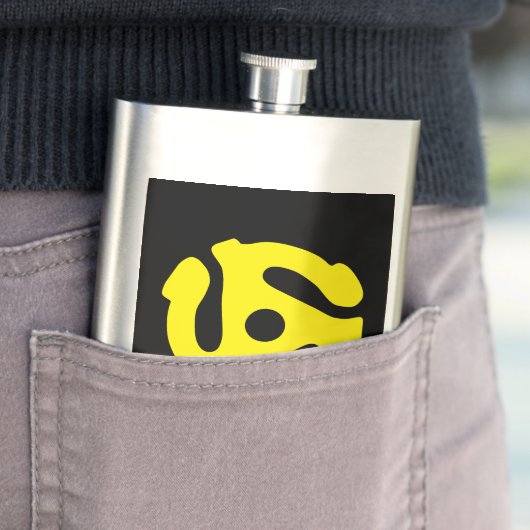 クールなレトロのヴィンテージの黄色45のスペーサDJ フラスク (インサイチュ)