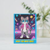クールなレトロゲーマー猫 ポストカード (スタンド正面)
