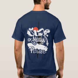 クールなレトロサーフ ブルックリン ピース Tシャツ
