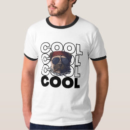 クールなレトロドッグ リンガーTシャツ 🐶 | フリーフィット カジュアル Tシャツ