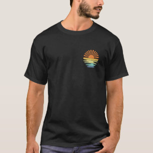 クールなレトロビンテージスタイルの熱帯サンセットビーチサマー Tシャツ