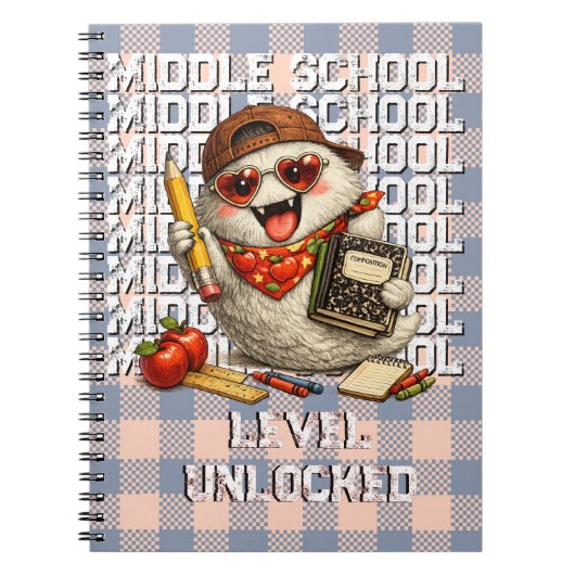 クールなレトロブーゴーストの面白い学校用品 ノートブック (正面)