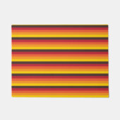 クールなレトロ70sのストライプのオレンジ黄色の赤 ドアマット (正面)