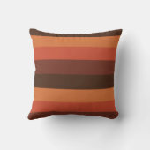 クールなレトロ70sストライプなブラウンのオレンジの蜜柑 クッション (裏面)