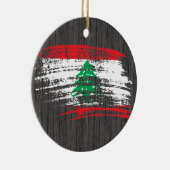 クールなレバノンの旗のデザイン セラミックオーナメント (右)