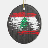 クールなレバノンの旗のデザイン セラミックオーナメント (左)