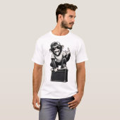 クールなロックスターモンキー Tシャツ (正面フル)