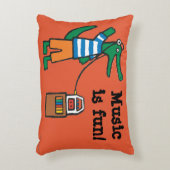 クールなワニは音楽に聞きます アクセントクッション (正面(垂直))