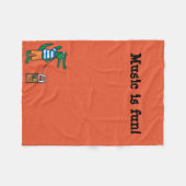 クールなワニは音楽に聞きます フリースブランケット (正面(横))