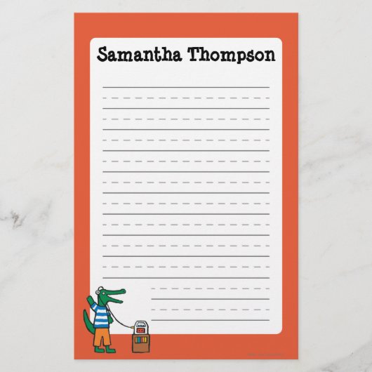 クールなワニは音楽に聞きます 便箋 (正面)