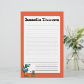 クールなワニは音楽に聞きます 便箋 (スタンド正面)