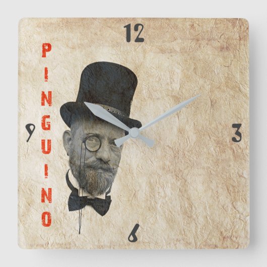 クールなヴィンテージのスタイルの柱時計! スクエア壁時計 (正面)