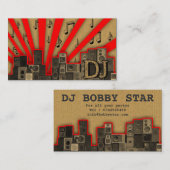 クールなヴィンテージのボール紙DJアイコン名刺 名刺 (正面/裏面)