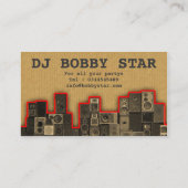 クールなヴィンテージのボール紙DJアイコン名刺 名刺 (裏面)