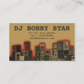 クールなヴィンテージのボール紙DJアイコン名刺 名刺 (裏面)