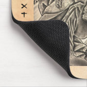 クールなヴィンテージの日本の武士の鬼の戦いの入れ墨 マウスパッド (コーナー)