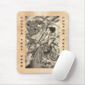 クールなヴィンテージの日本の武士の鬼の戦いの入れ墨 マウスパッド (マウス)