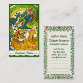 クールなヴィンテージの東洋の陰陽のドラゴンのトラの戦い 名刺 (正面/裏面)
