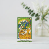 クールなヴィンテージの東洋の陰陽のドラゴンのトラの戦い 名刺 (スタンド正面)