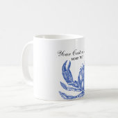 クールなヴィンテージの航海のな青カニのカスタムなビーチ コーヒーマグカップ (正面左)