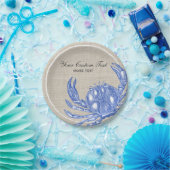 クールなヴィンテージの航海のな青カニのカスタムなビーチ ペーパープレート (パーティー)